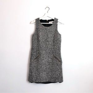 Ann Taylor Loft Grey Boucle Sleeveless Shift Dress Size 2